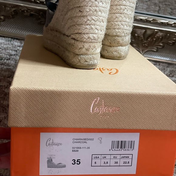 Castañer (Castaner) Chiara  Wedge Espadrille - 5 Grey (or Gray) - Picture 6 of 7